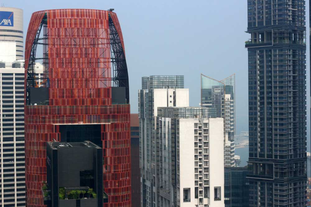 Строящиеся небоскребы в Сингапуре