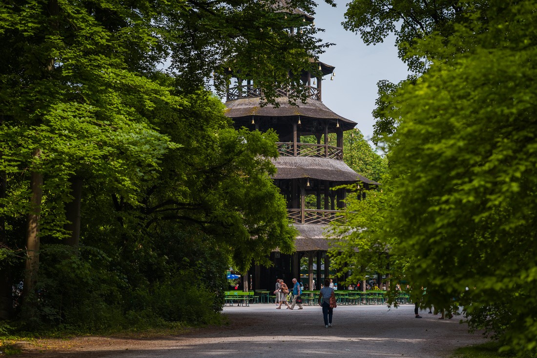 Китайская башня в Английских садах в Мюнхене