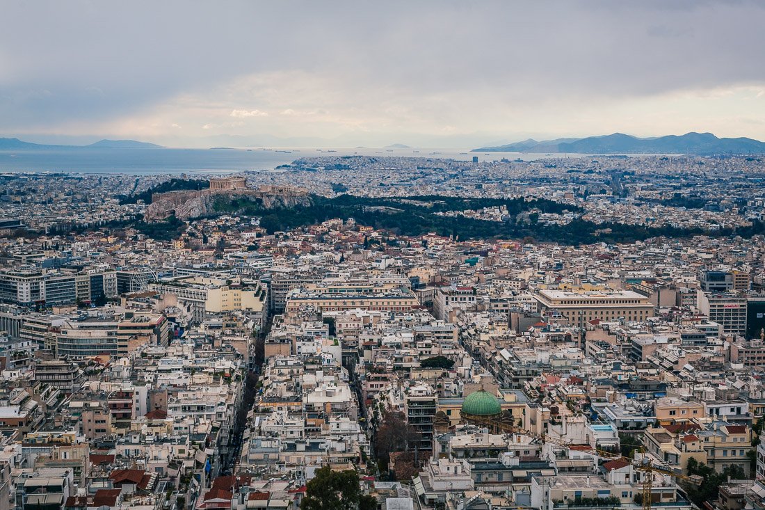 Вид с Ликабета на Акрополь