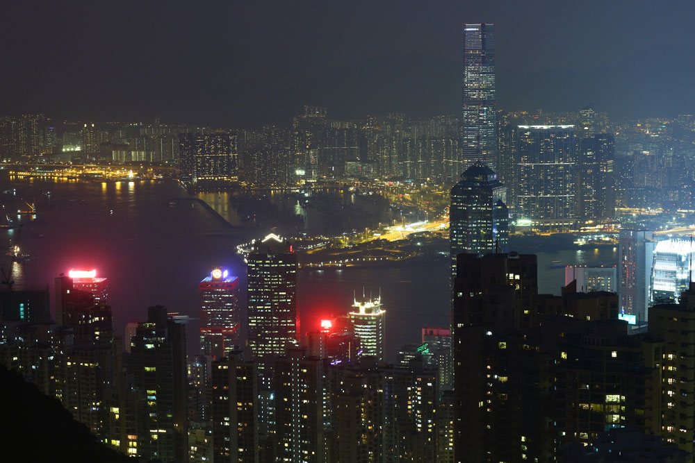Пик Виктория - ночной Гонконг
