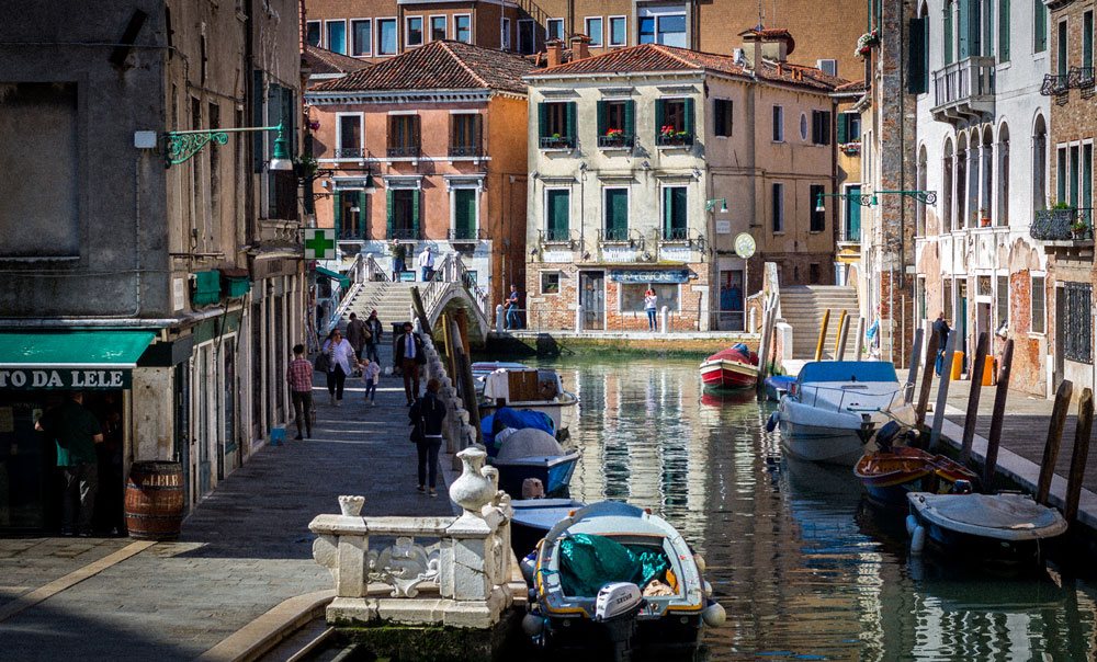 Венеция - фото города: каналы и лодки